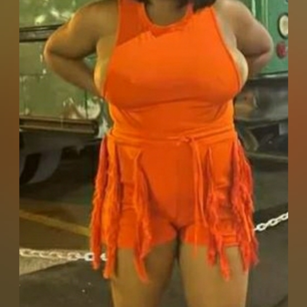 Orange Fringe 2 piece